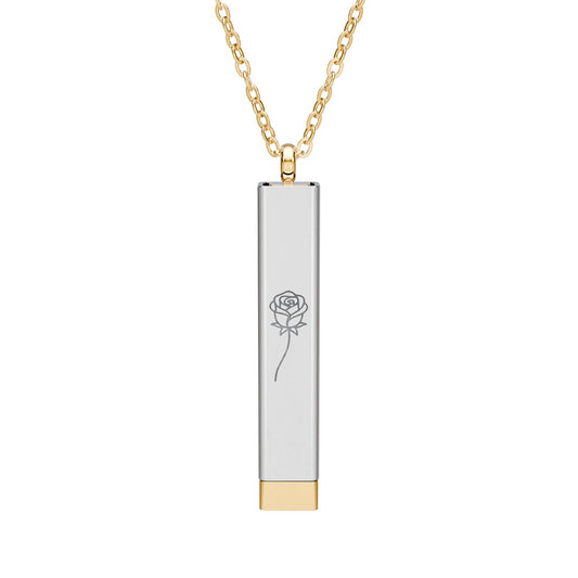 Engravable Hidden Message Sliding Bar Necklace — Personalized Secret Message Pendant