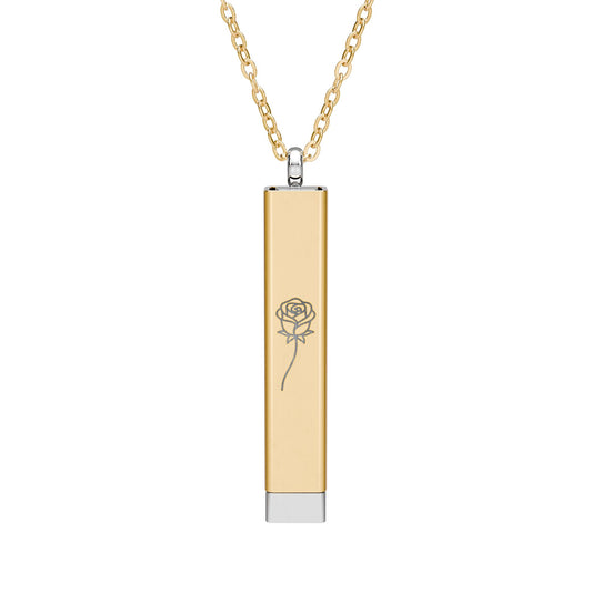 Engravable Hidden Message Sliding Bar Necklace — Personalized Secret Message Pendant