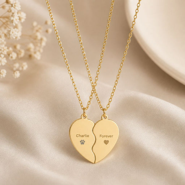 Break-Apart Heart Memorial Necklace — Pet Loss