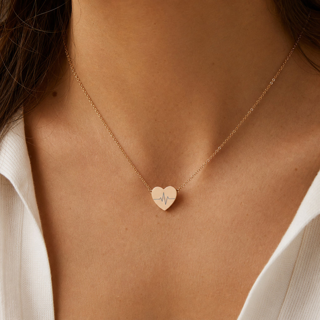 Heartbeat heart pendant detail