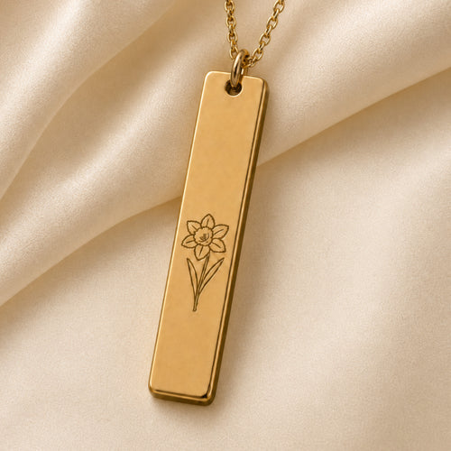 Daffodil Flower Necklace, Daffodil Necklace, Daffodil Pendant