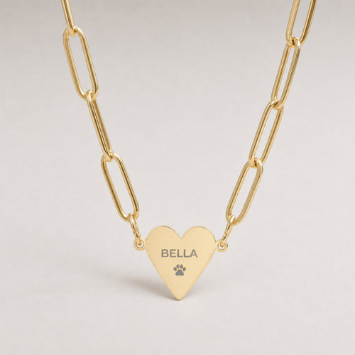 Paperclip Heart Necklace – Personalized Name