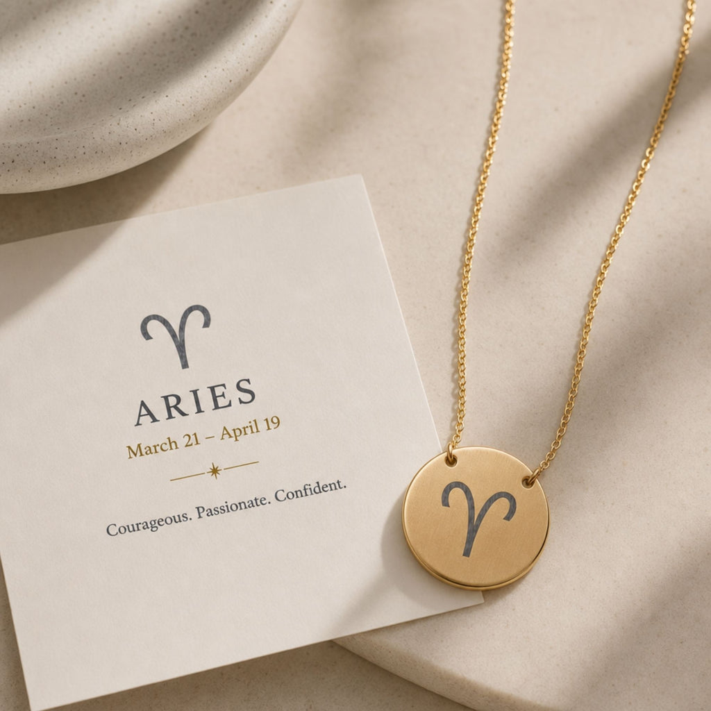 Aries Ram Necklace, Aries Sign Necklace, Aries Charm Necklace, Zodiac Coin Necklace