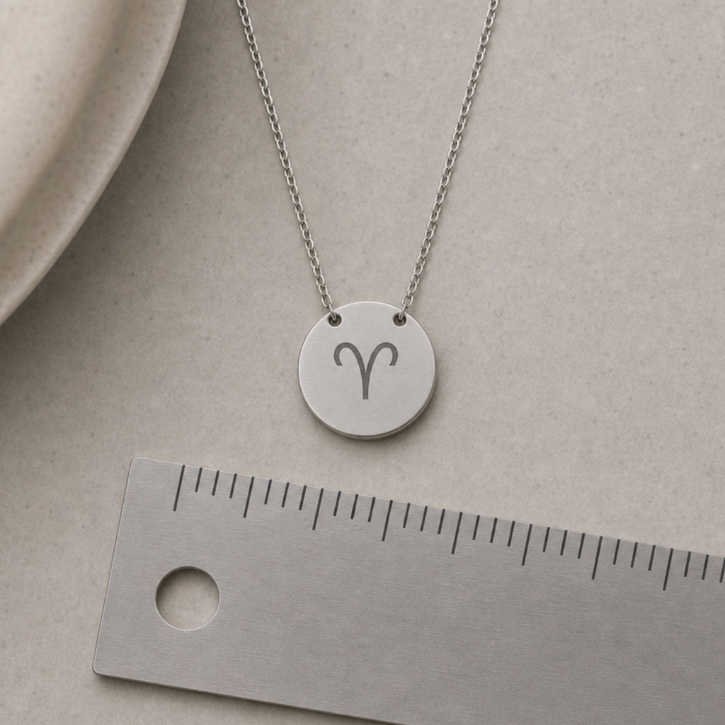 Aries Ram Necklace, Aries Sign Necklace, Aries Charm Necklace, Zodiac Coin Necklace