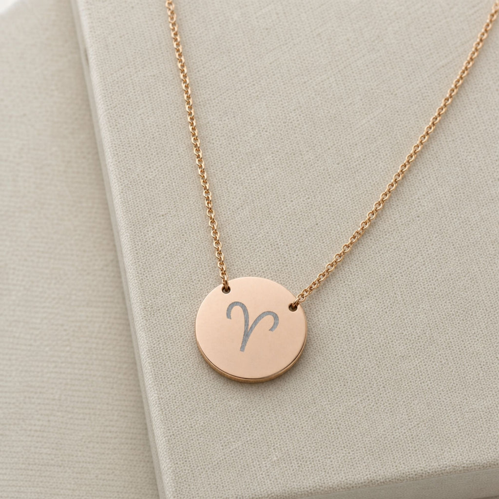 Aries Ram Necklace, Aries Sign Necklace, Aries Charm Necklace, Zodiac Coin Necklace