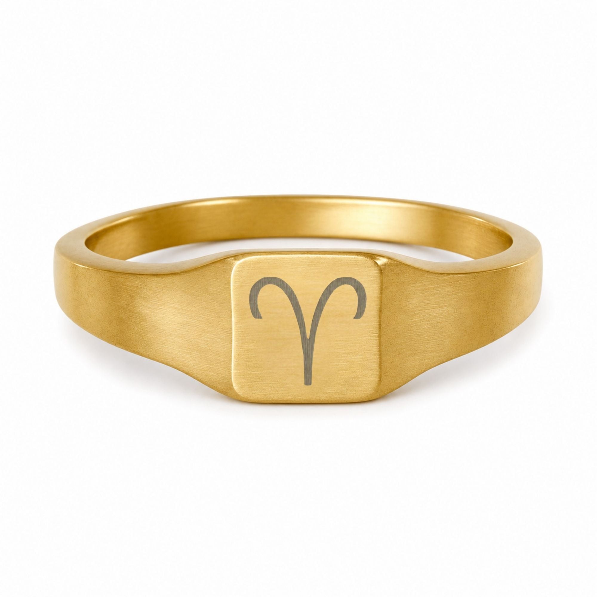 Aries Signet Ring, Aries Ring, Zodiac Signet Ring, Square Signet Ring