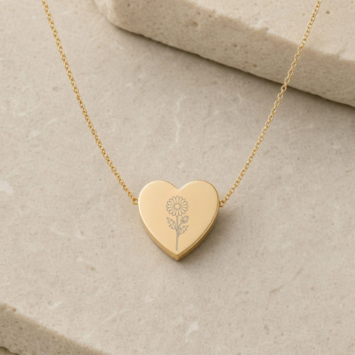 Aster Necklace, Aster Pendant, September Birth Flower