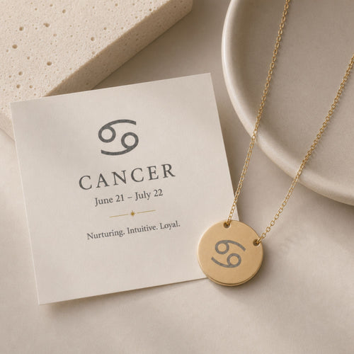 Cancer Crab Necklace, Cancer Coin Necklace, Cancer Zodiac Coin, Zodiac Coin Necklace