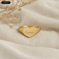 Cancer Heart Signet Ring - zodiac engraved pendant with date range