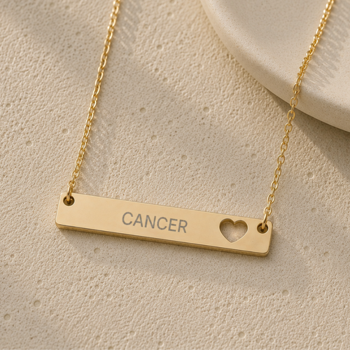 Cancer Zodiac Necklace, Zodiac Bar Necklace, Birth Sign Necklace, Nontarnish Necklace