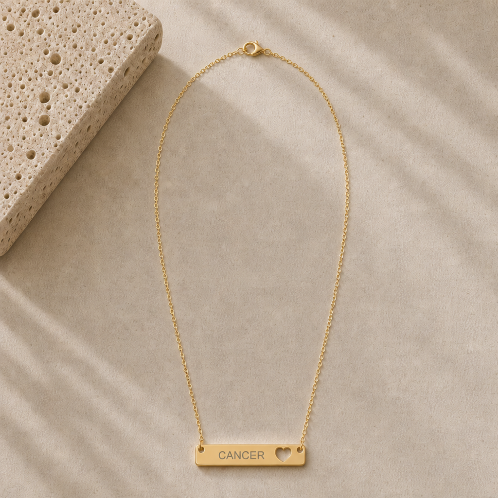 Cancer Zodiac Necklace, Zodiac Bar Necklace, Birth Sign Necklace, Nontarnish Necklace