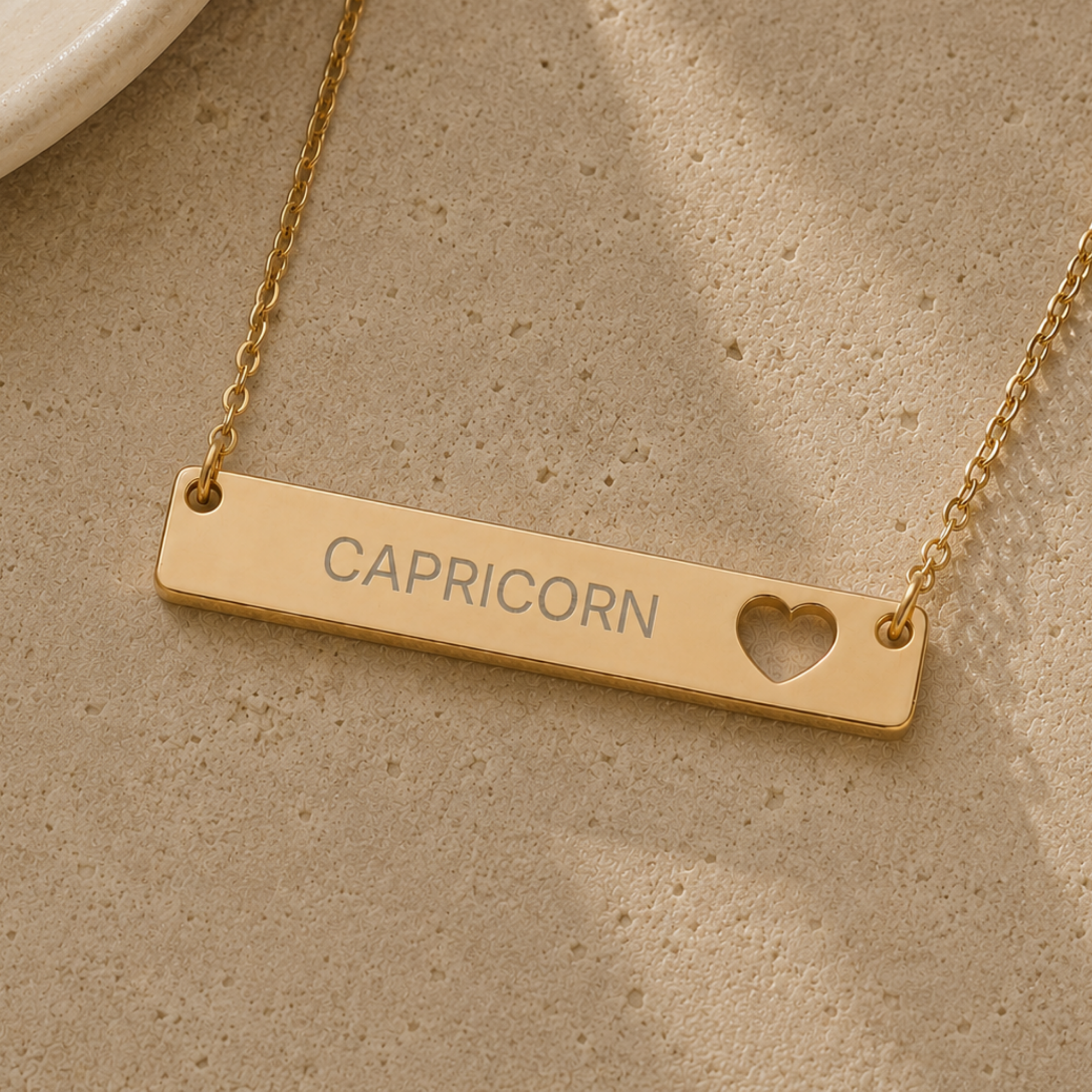 Zodiac Bar Necklace, Capricorn Necklace, Birth Sign Necklace, Nontarnish Necklace