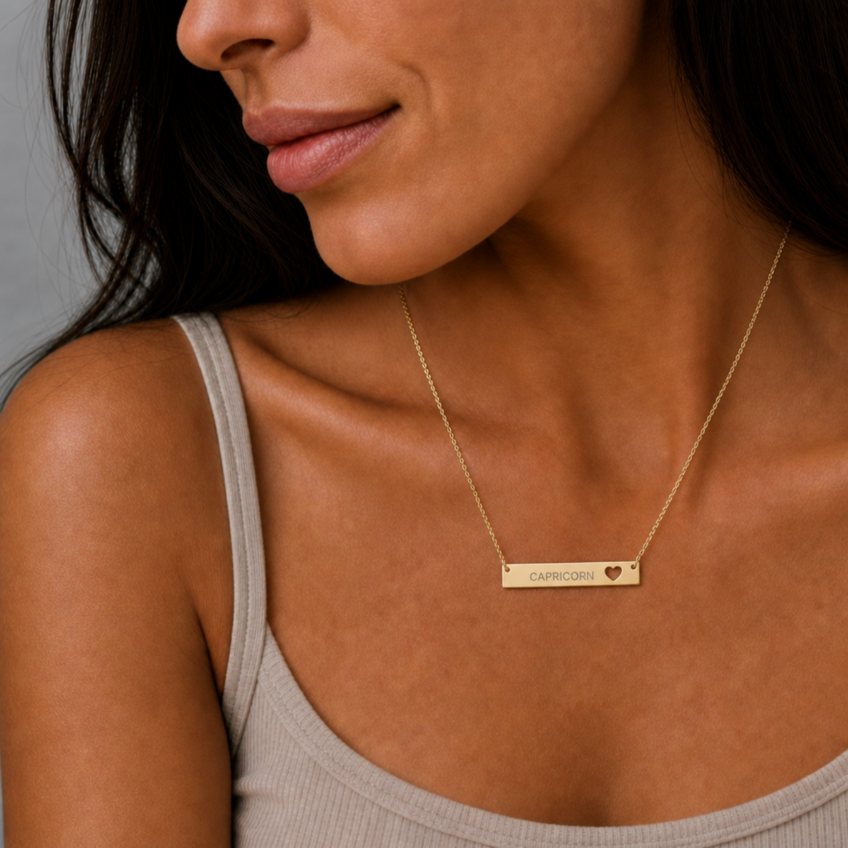 Zodiac Bar Necklace, Capricorn Necklace, Birth Sign Necklace, Nontarnish Necklace
