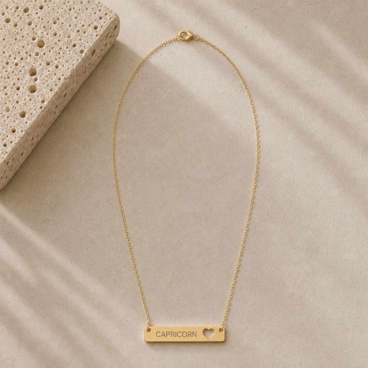 Zodiac Bar Necklace, Capricorn Necklace, Birth Sign Necklace, Nontarnish Necklace