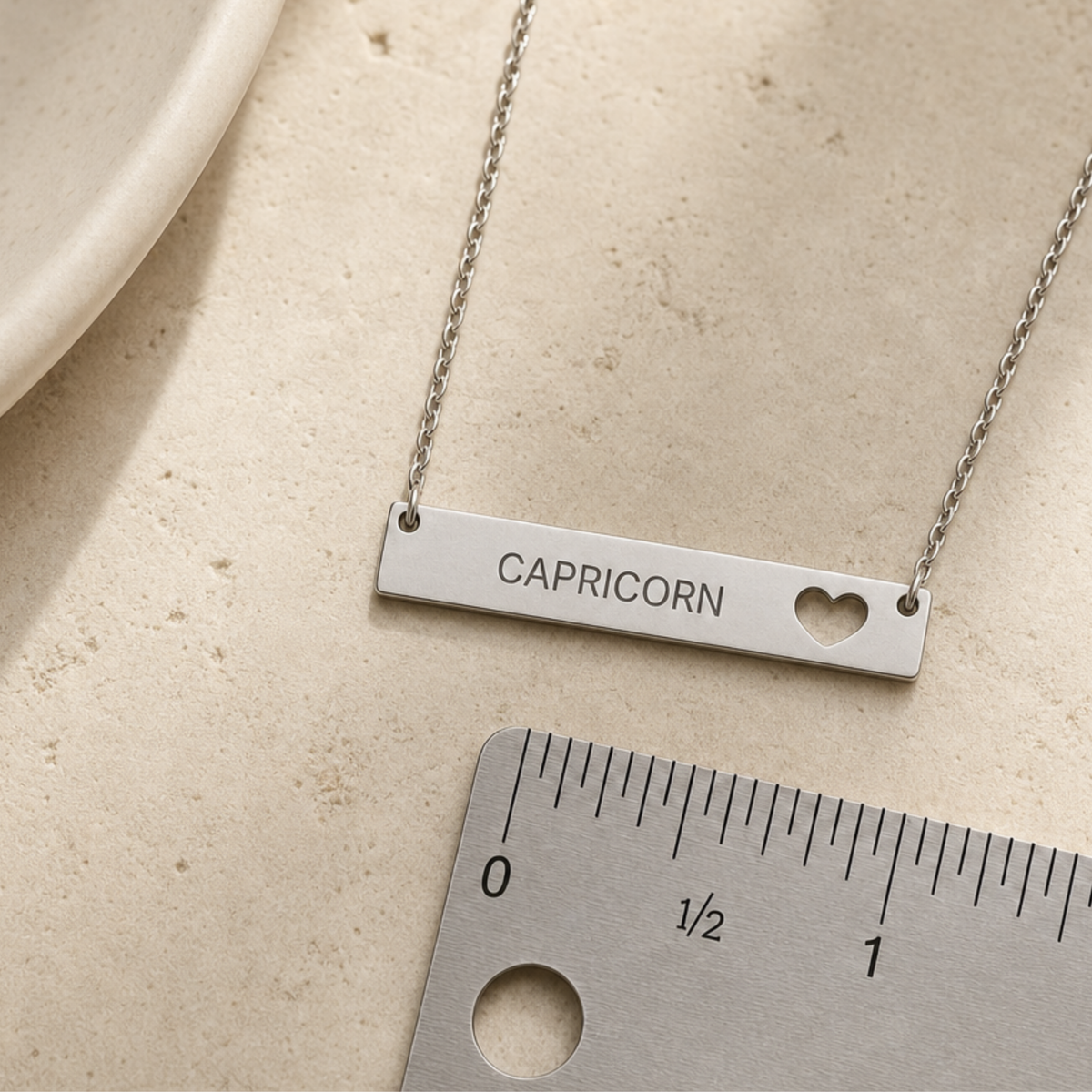 Zodiac Bar Necklace, Capricorn Necklace, Birth Sign Necklace, Nontarnish Necklace
