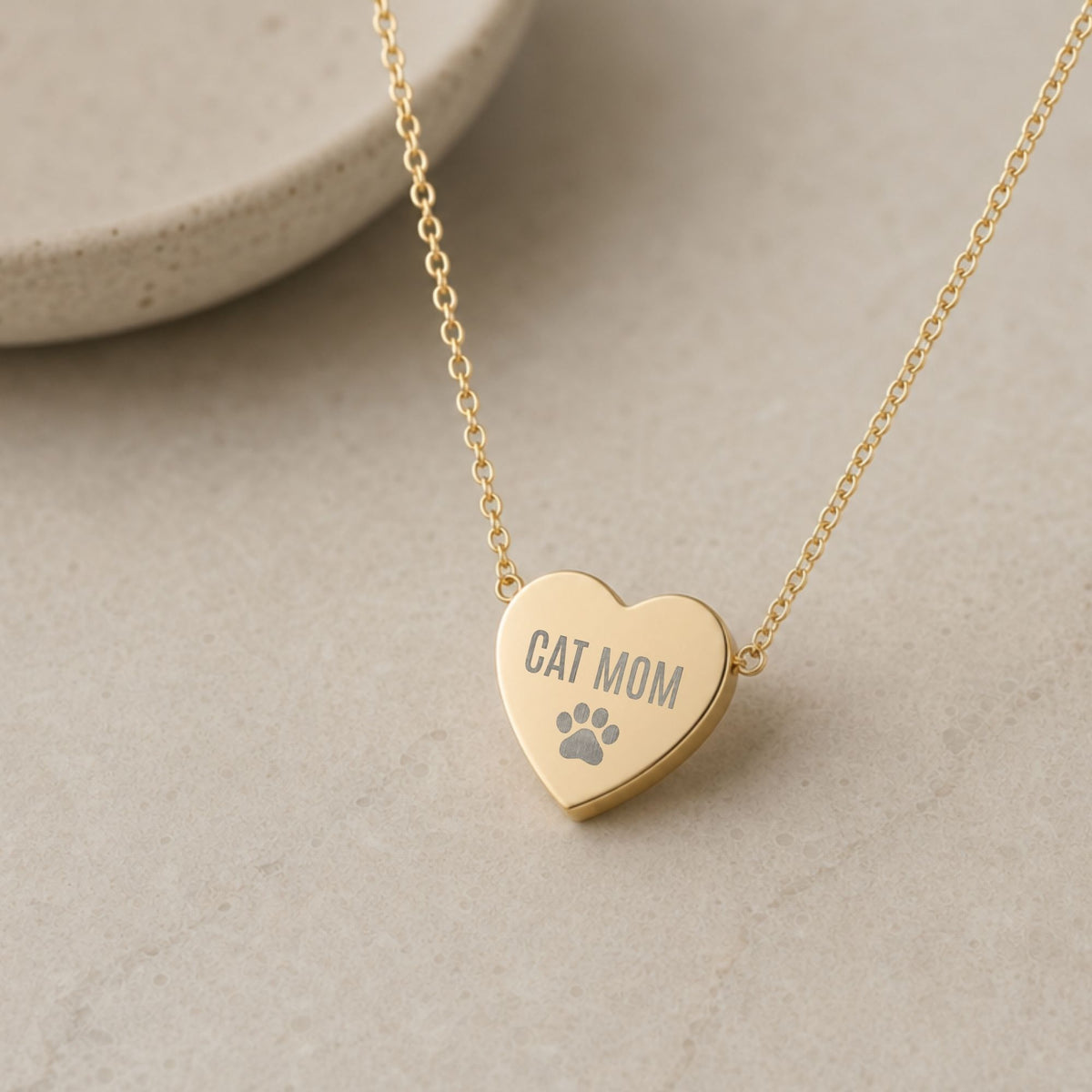 Paw Print Necklace, Paw Heart Necklace, Paw Print Jewelry