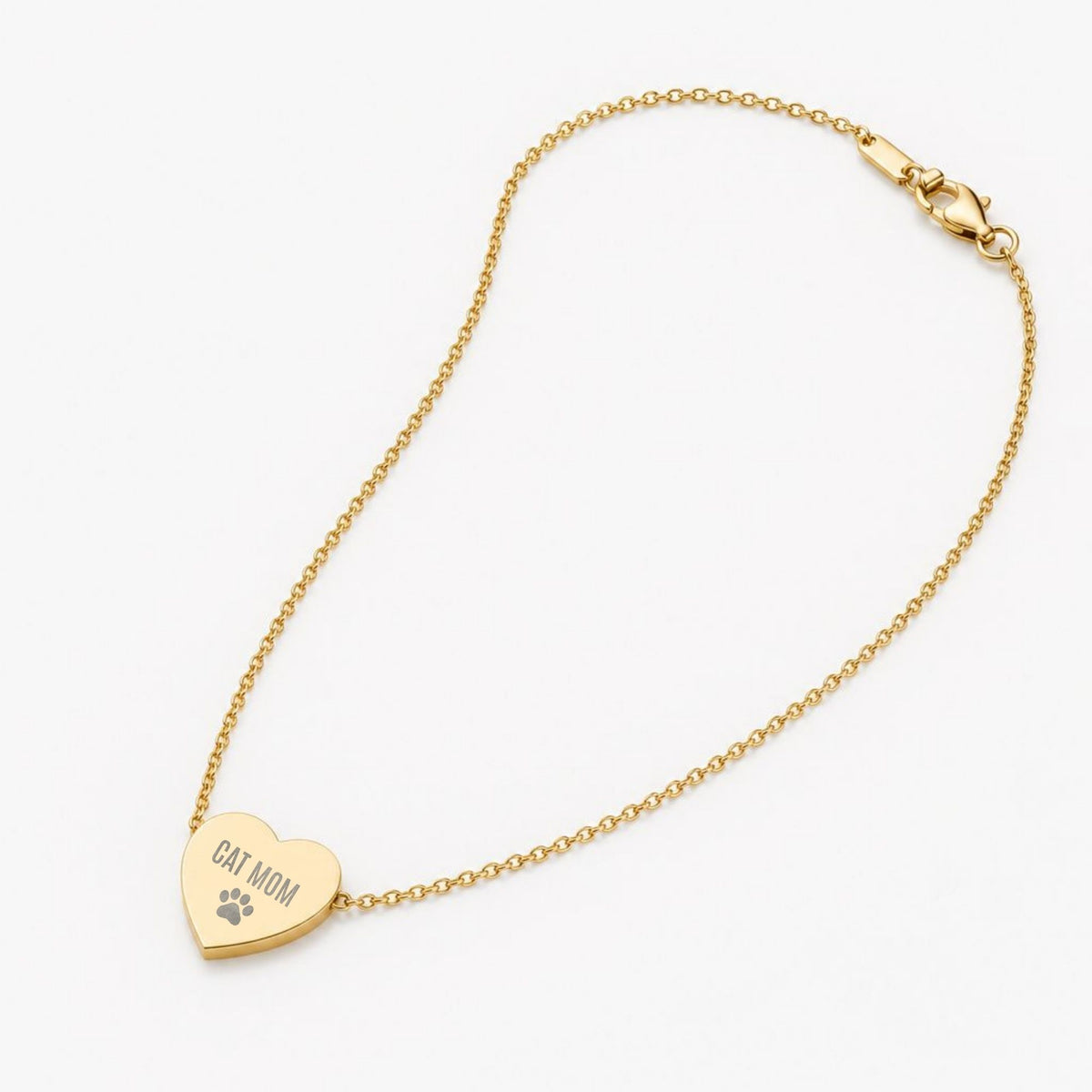 Paw Print Necklace, Paw Heart Necklace, Paw Print Jewelry