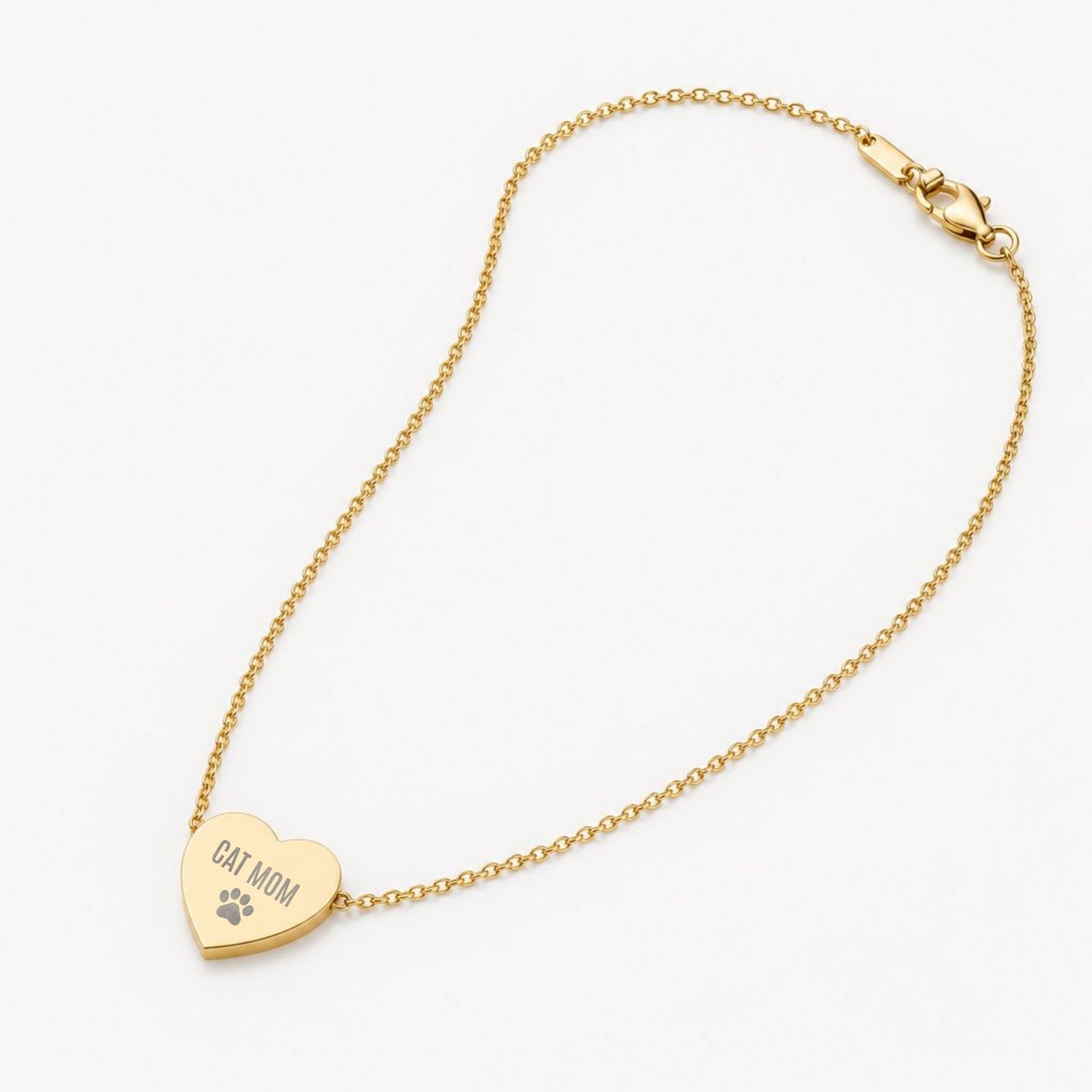 Paw Print Necklace, Paw Heart Necklace, Paw Print Jewelry