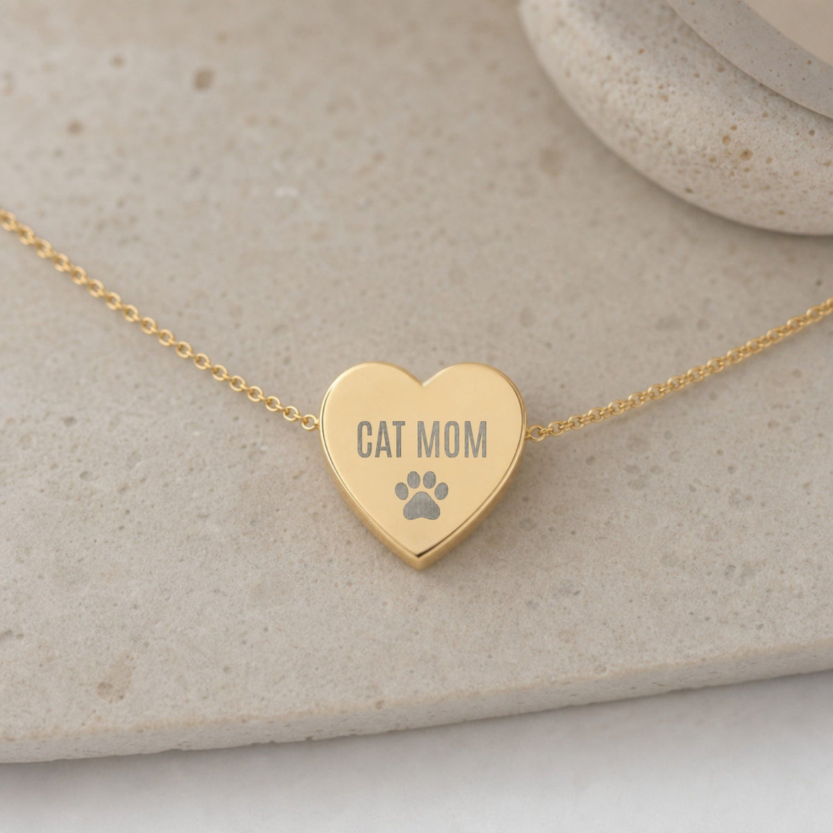 Paw Print Necklace, Paw Heart Necklace, Paw Print Jewelry