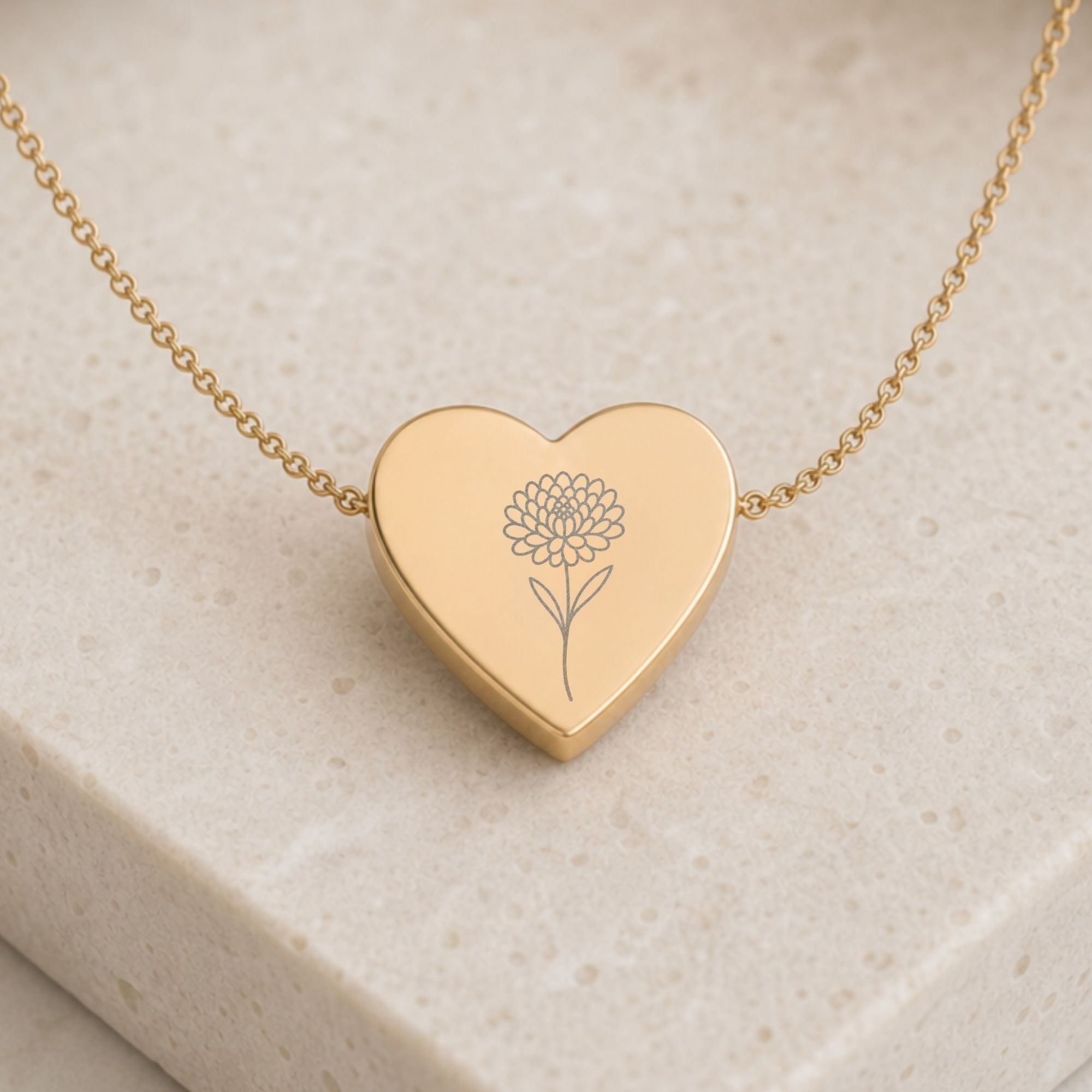 Chrysanthemum Charm, November Birth Flower, Birth Flower Heart