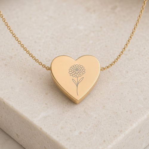 Chrysanthemum Charm, November Birth Flower, Birth Flower Heart