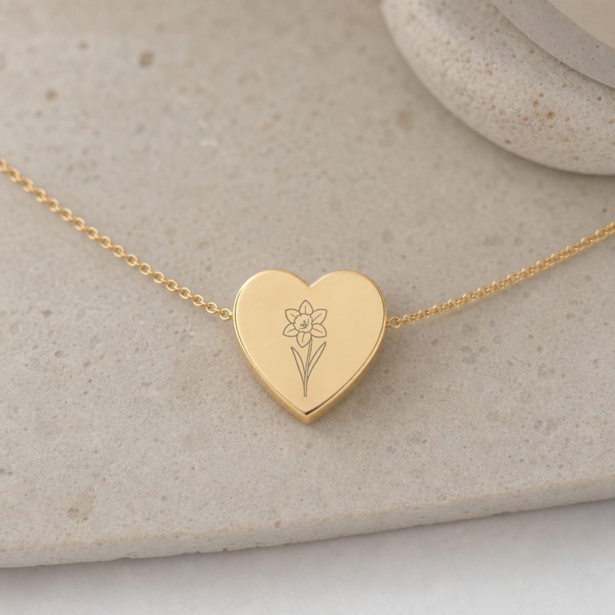 Daffodil Necklace, Daffodil Pendant, March Birth Flower