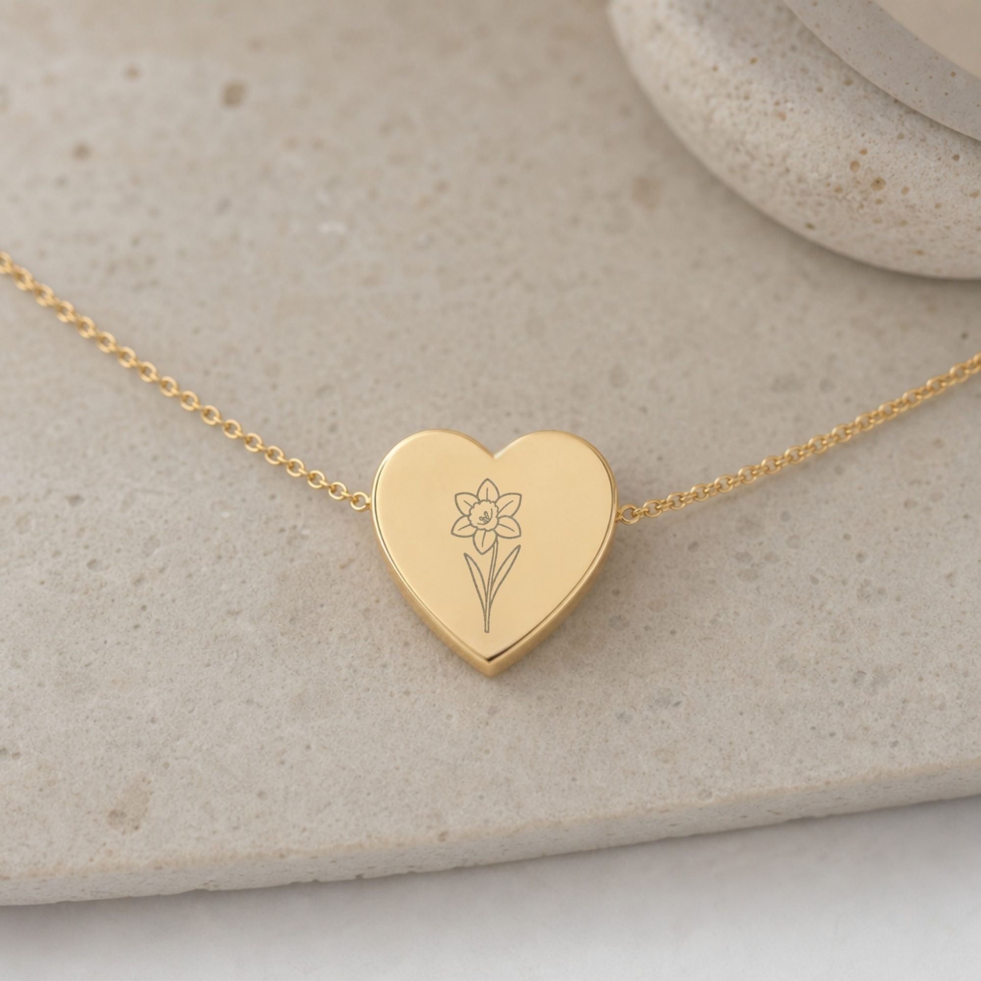 Daffodil Necklace, Daffodil Pendant, March Birth Flower