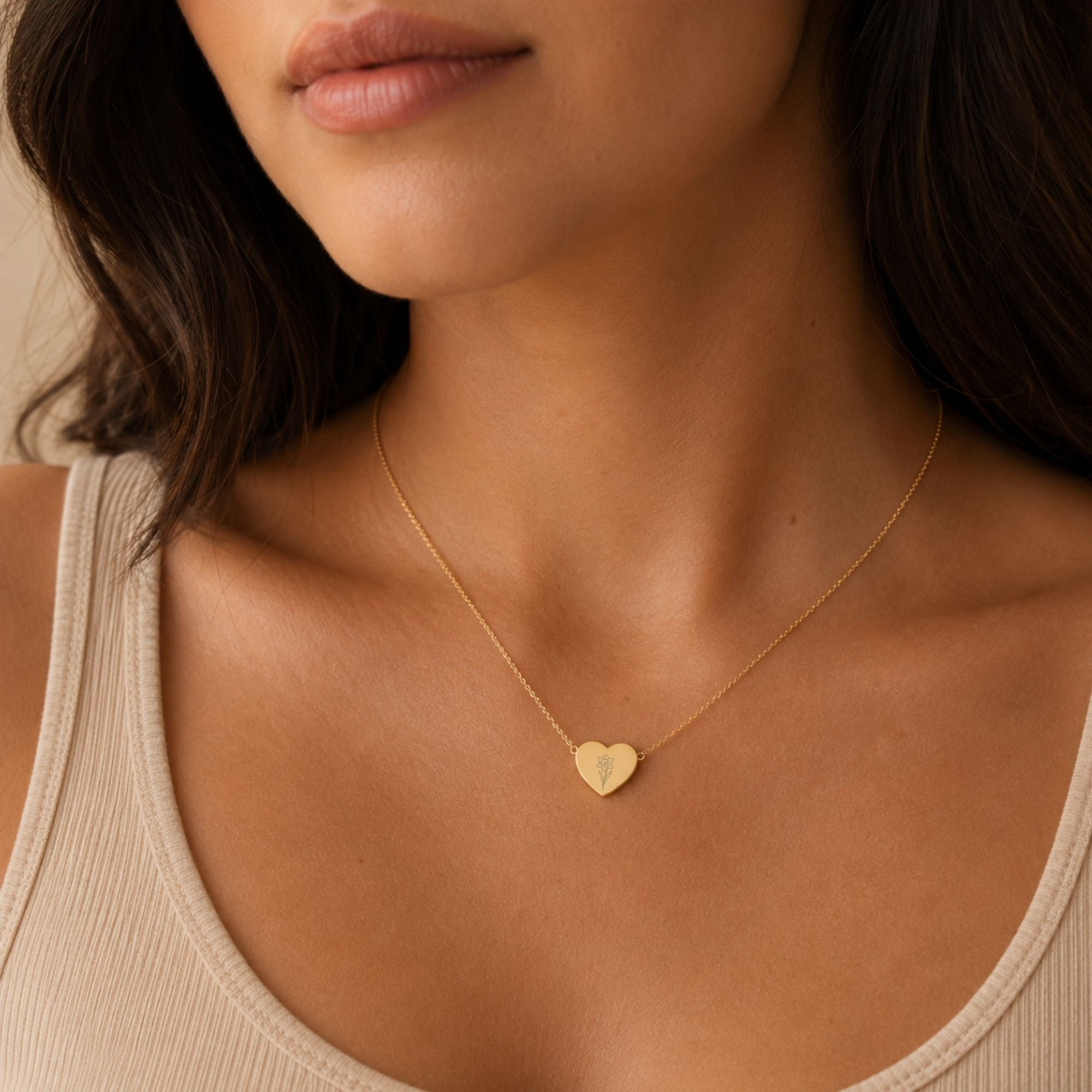 Daffodil Necklace, Daffodil Pendant, March Birth Flower