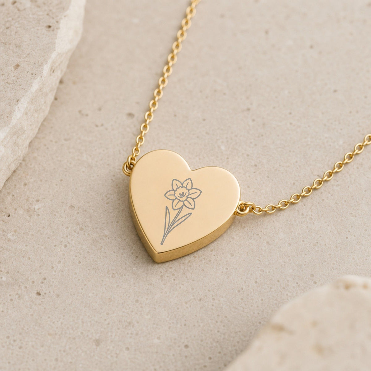 Daffodil Necklace, Daffodil Pendant, March Birth Flower