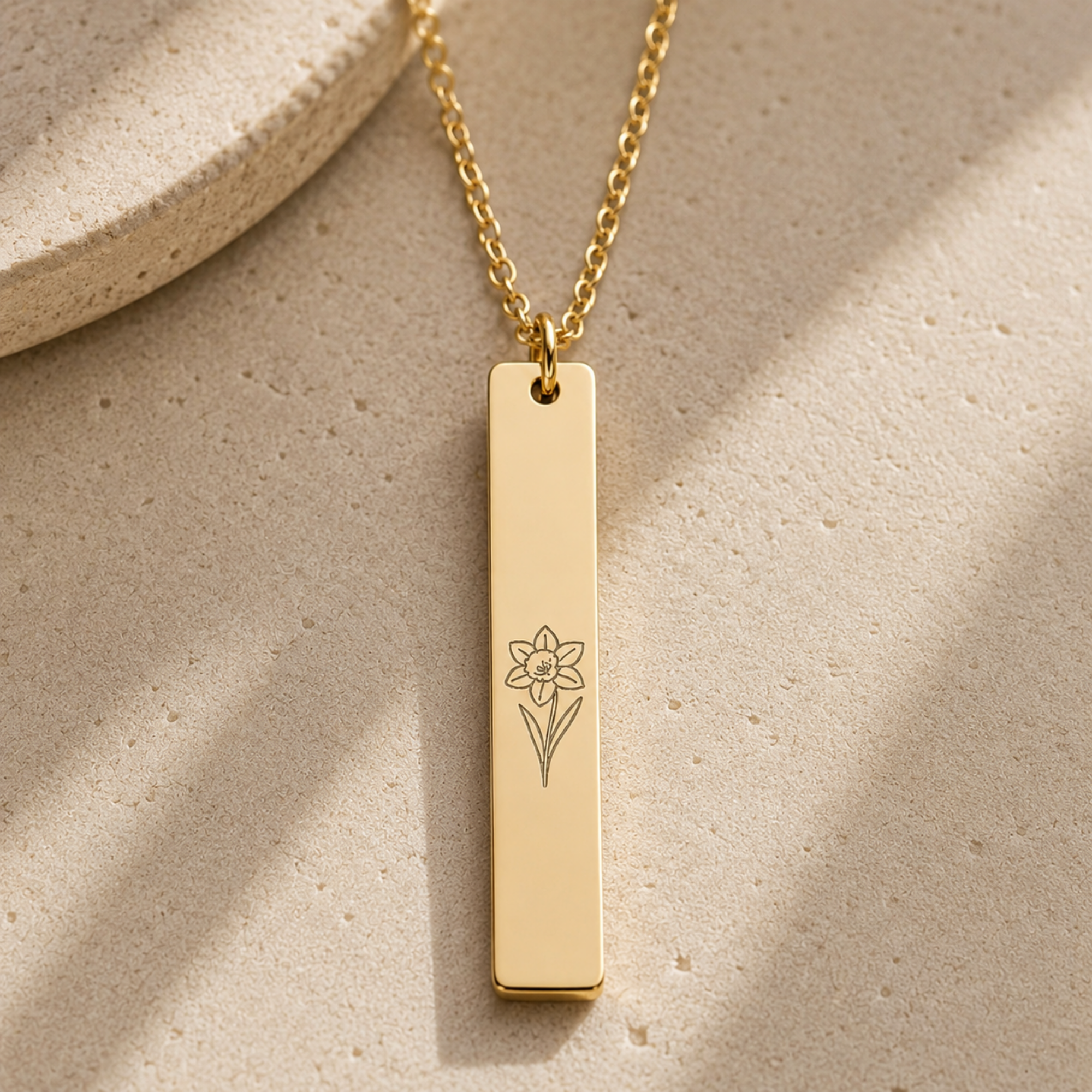 Daffodil Flower Necklace, Daffodil Necklace, Daffodil Pendant