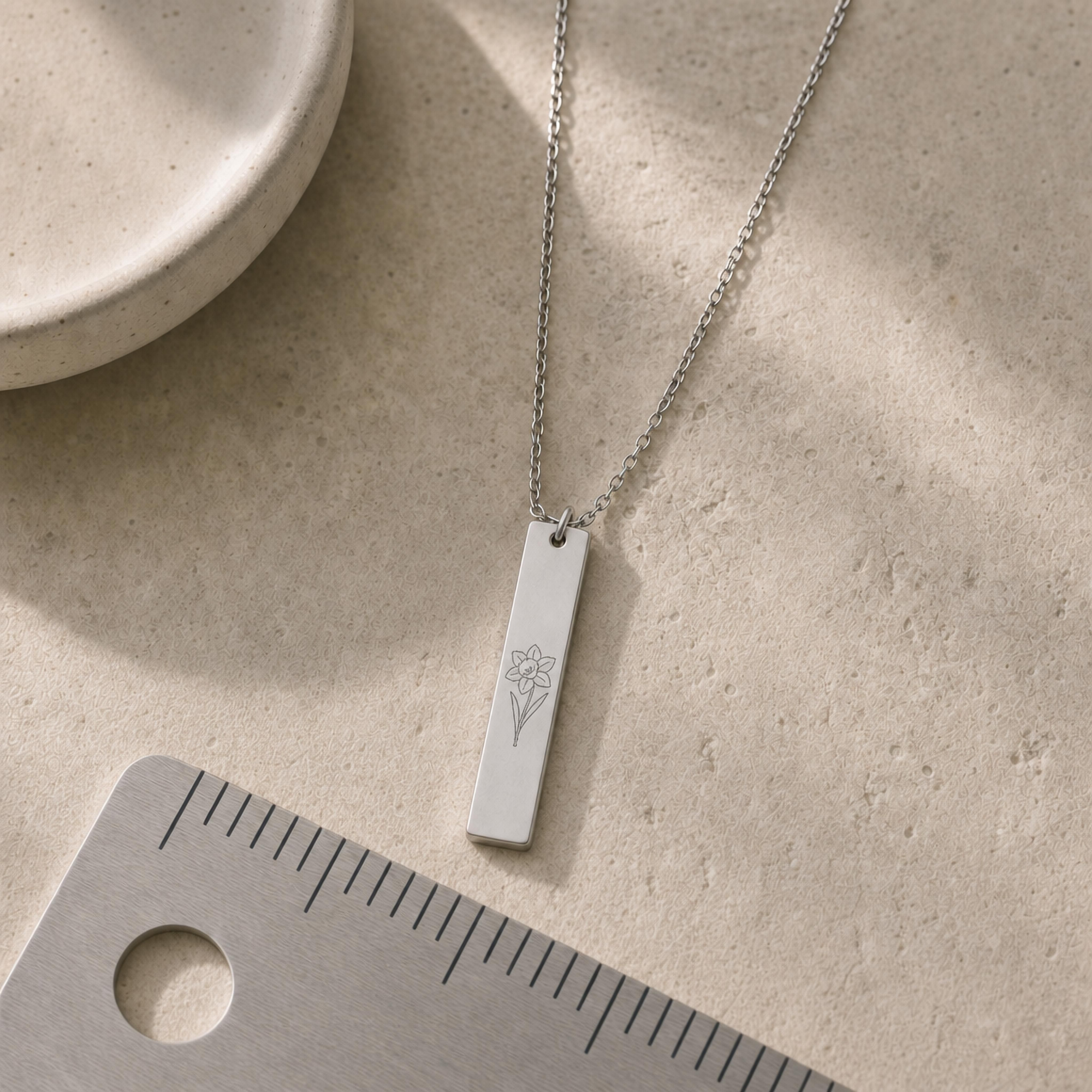 Daffodil Flower Necklace, Daffodil Necklace, Daffodil Pendant