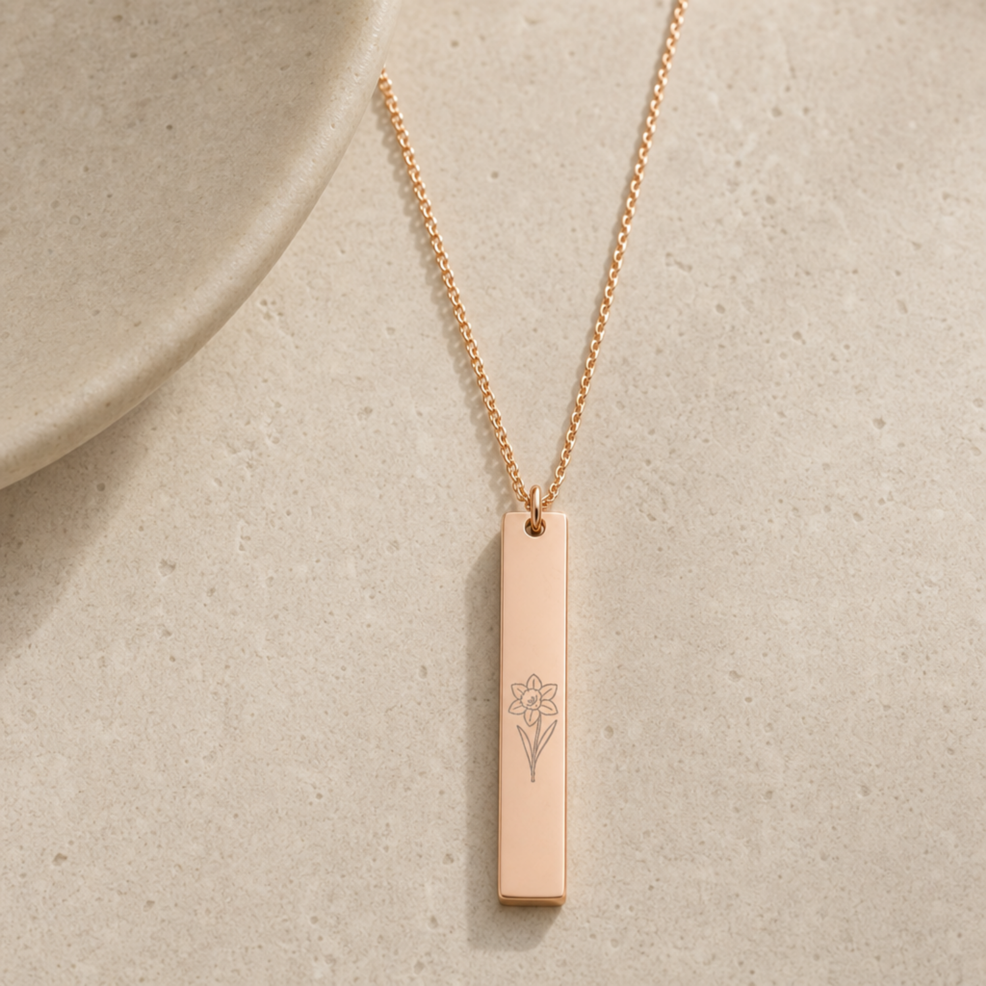 Daffodil Flower Necklace, Daffodil Necklace, Daffodil Pendant