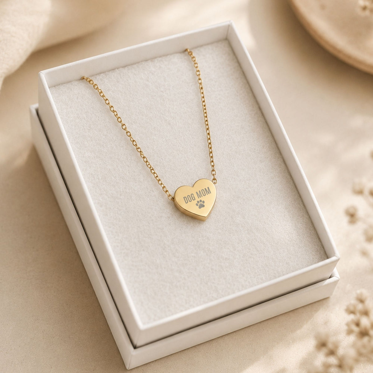 Paw Heart Necklace, Paw Print Necklace, Puppy Paw Pendant