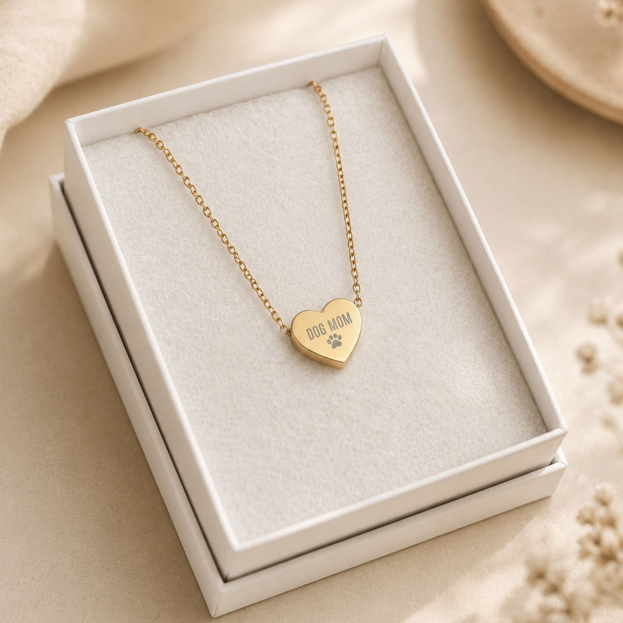 Paw Heart Necklace, Paw Print Necklace, Puppy Paw Pendant