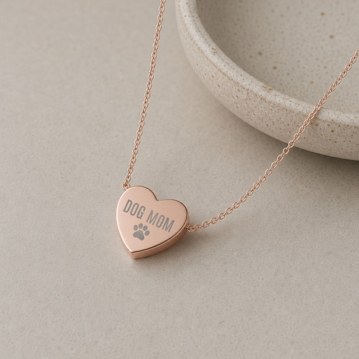 Paw Heart Necklace, Paw Print Necklace, Puppy Paw Pendant