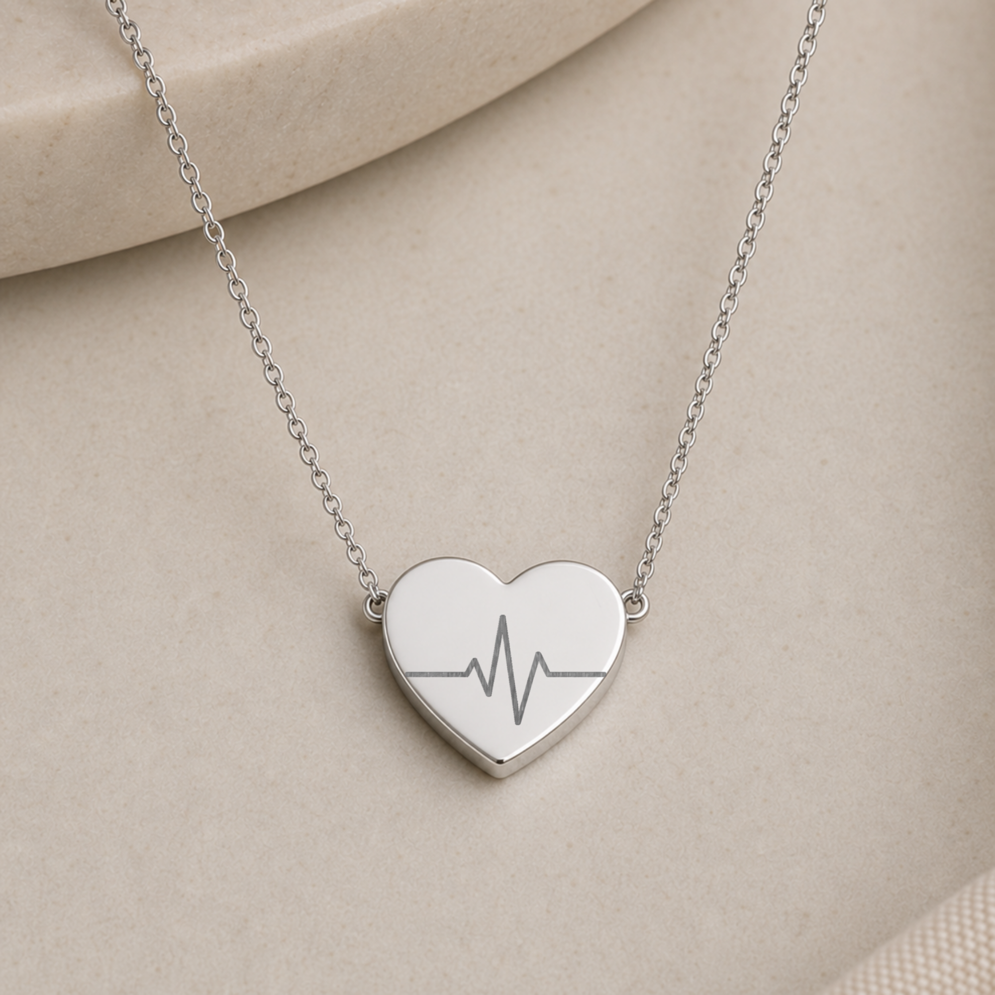 Heartbeat Necklace, EKG Necklace, EKG Heart Necklace