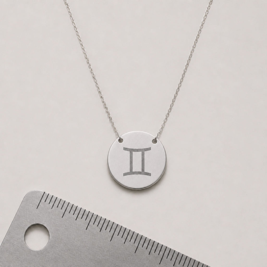 Gemini Coin Necklace, Gemini Pendant, Zodiac Coin Necklace