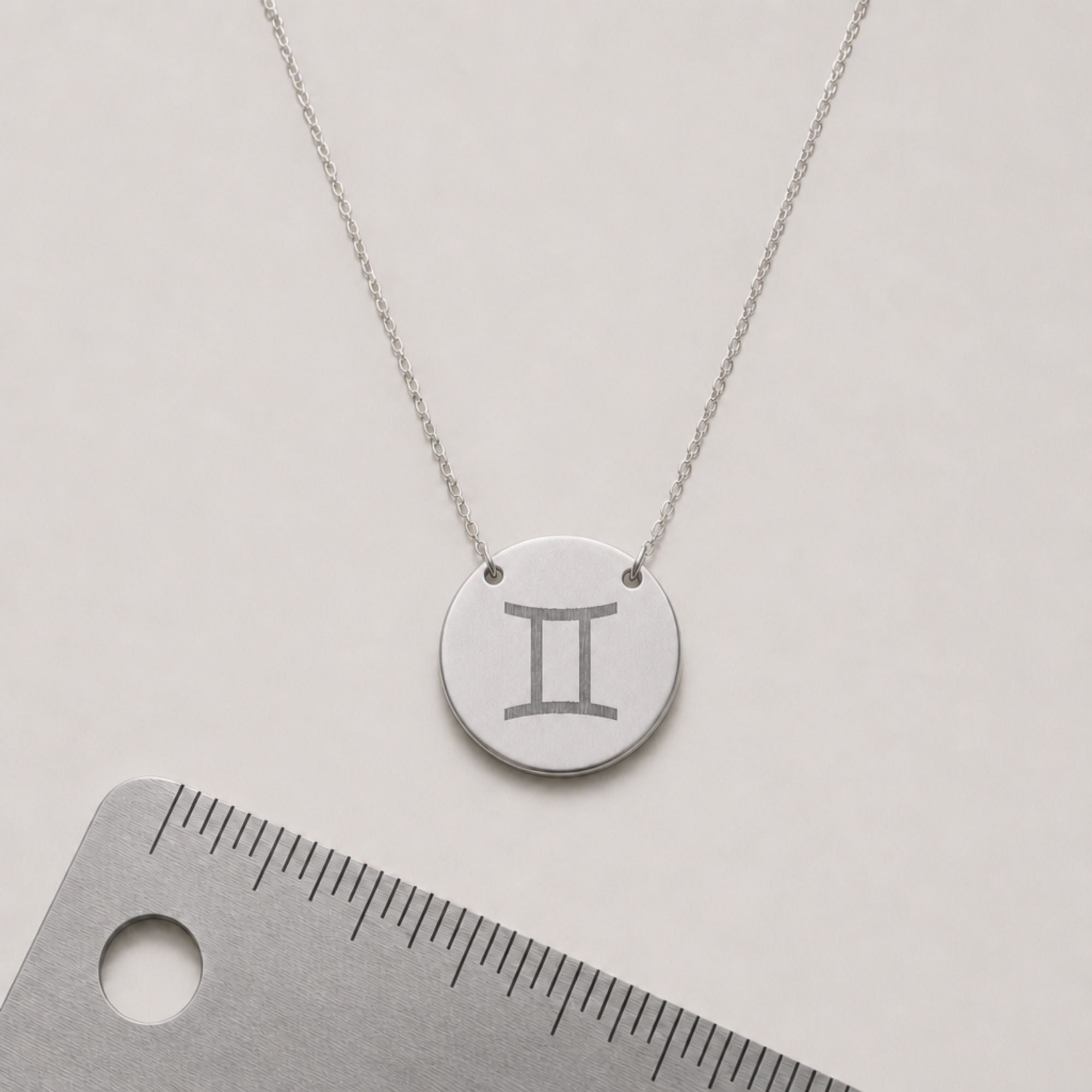 Gemini Coin Necklace, Gemini Pendant, Zodiac Coin Necklace