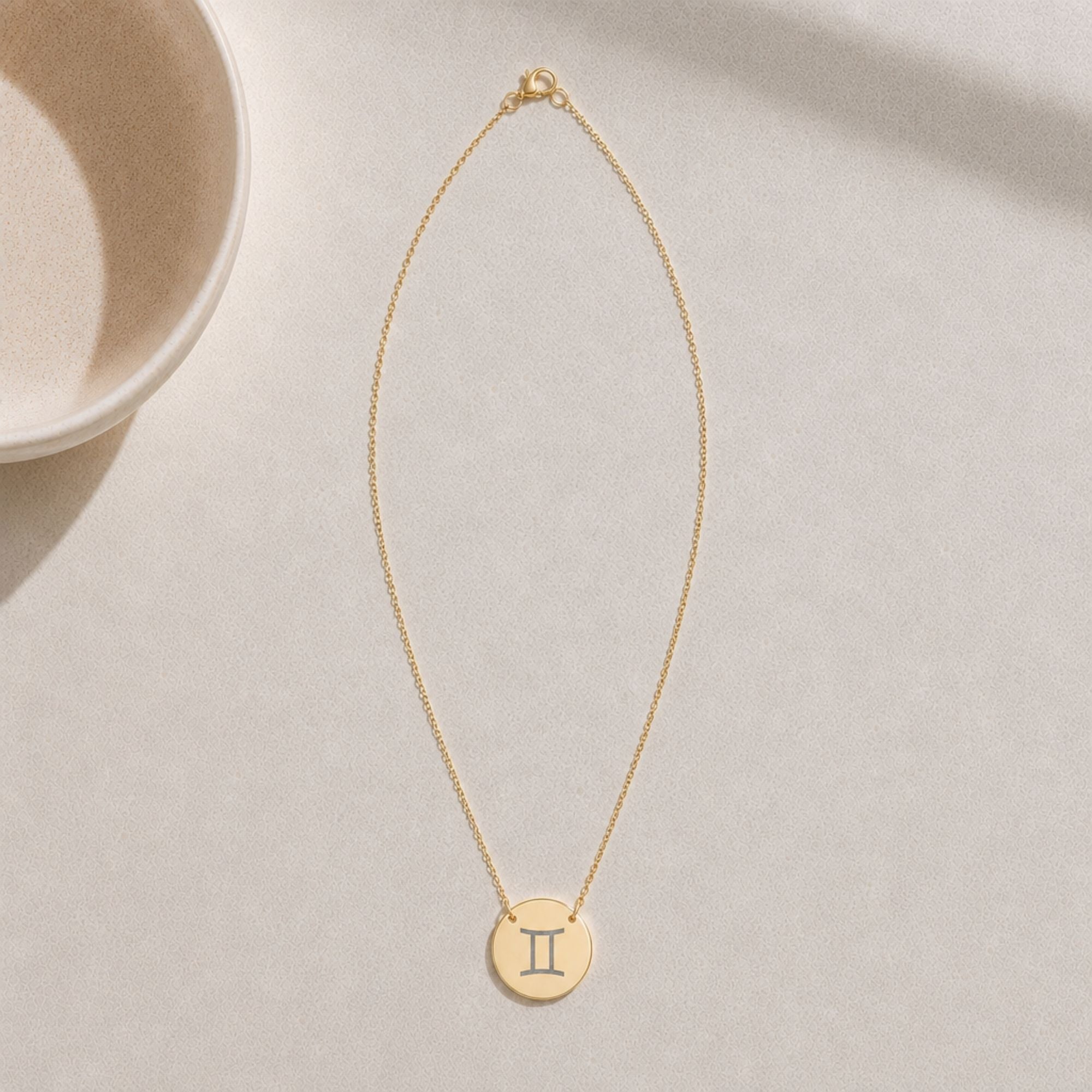 Gemini Coin Necklace, Gemini Pendant, Zodiac Coin Necklace