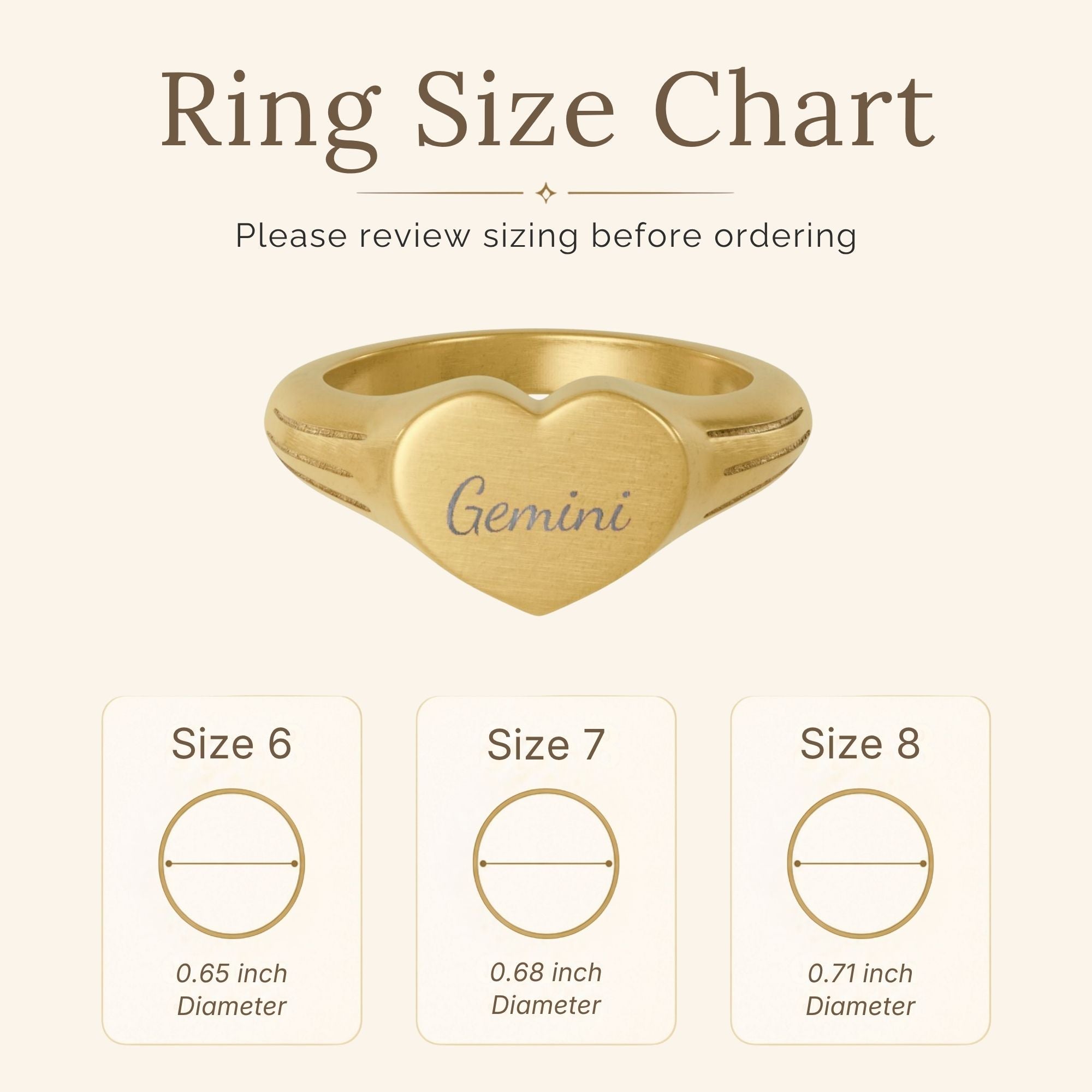 Gemini Signet Ring, Gemini Ring, Star Signet Ring, Heart Signet Ring