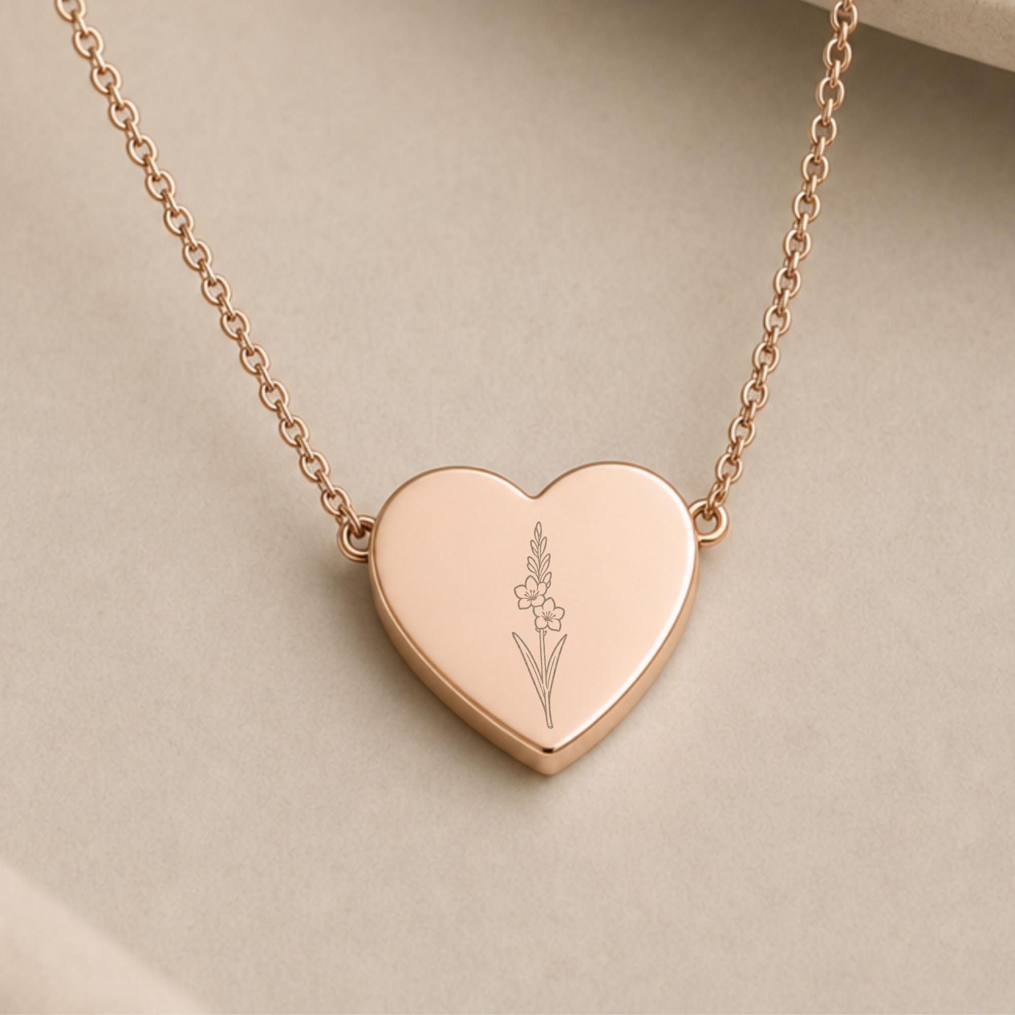 Gladiolus Necklace, Gladiolus Pendant, August Birth Flower