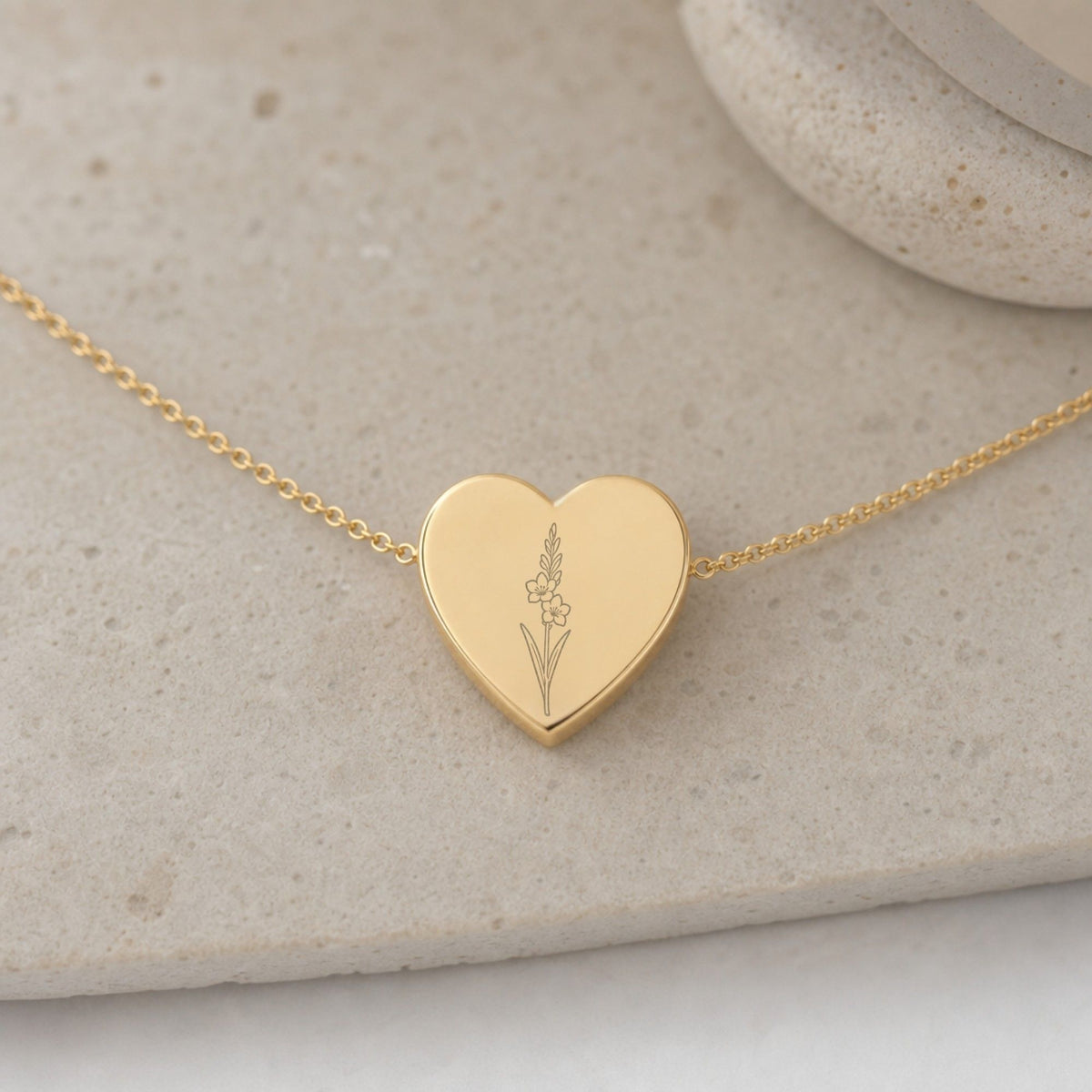 Gladiolus Necklace, Gladiolus Pendant, August Birth Flower