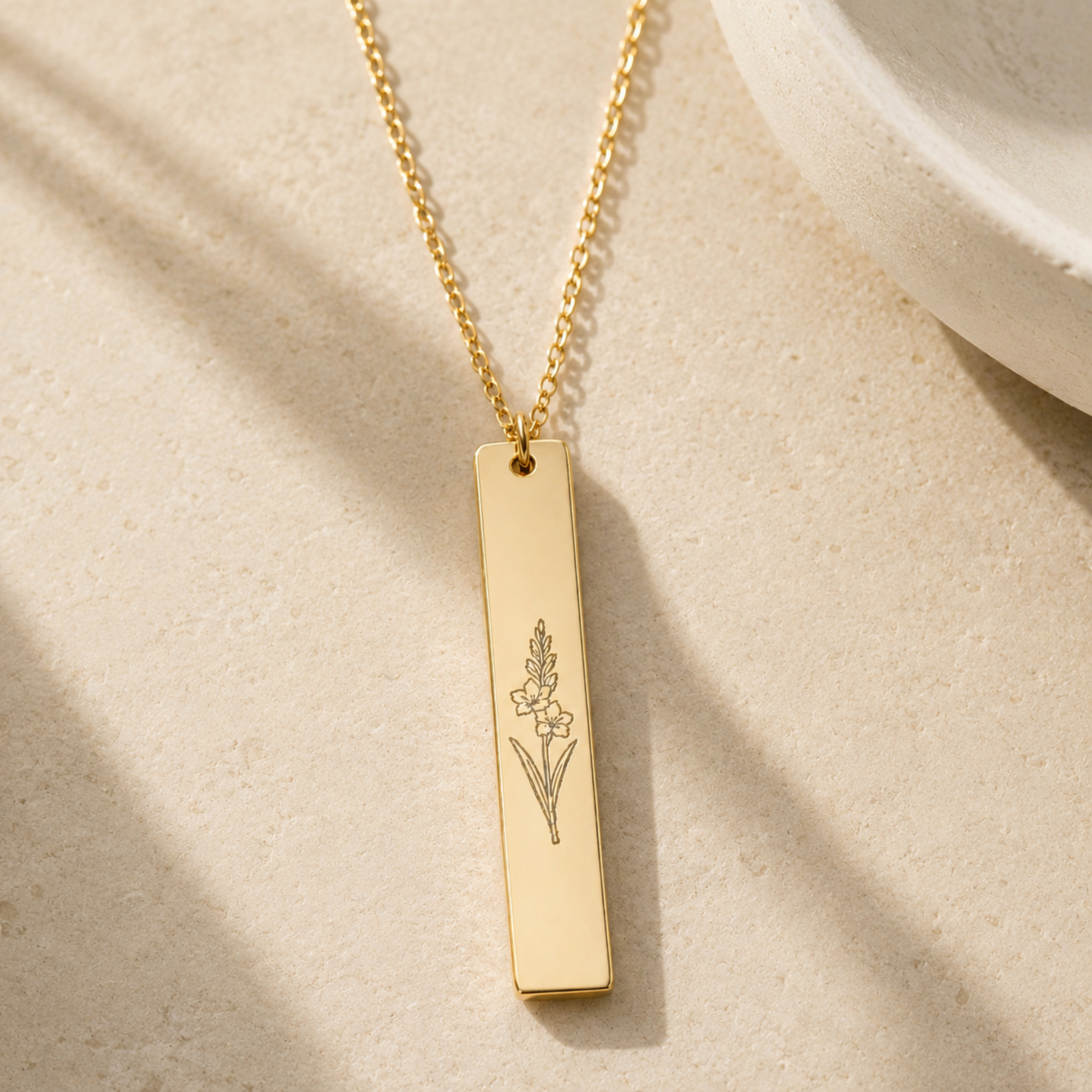 Gladiolus Necklace, Gladiolus Pendant, Gladiolus Charm