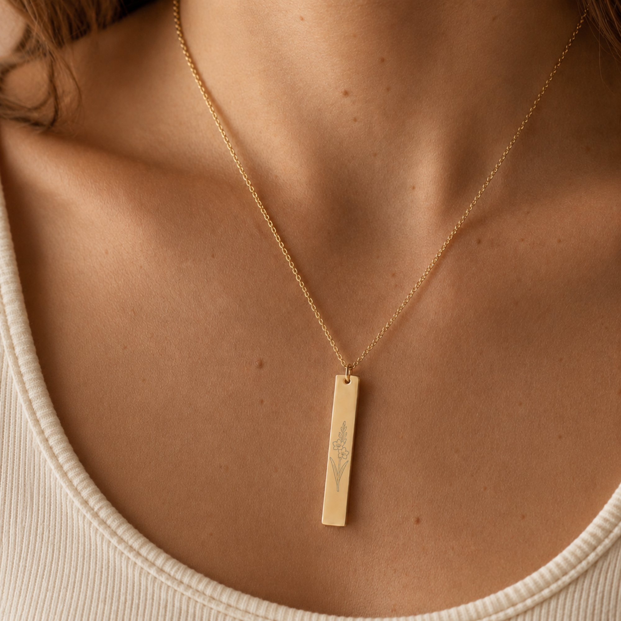 Gladiolus Necklace, Gladiolus Pendant, Gladiolus Charm