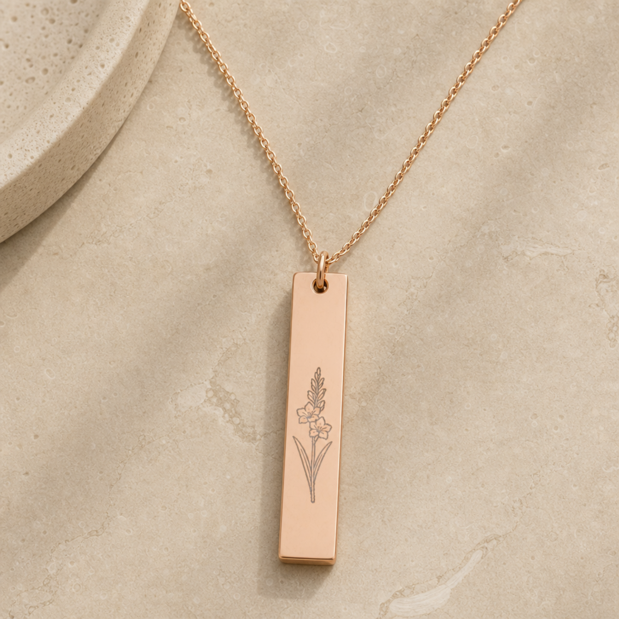 Gladiolus Necklace, Gladiolus Pendant, Gladiolus Charm