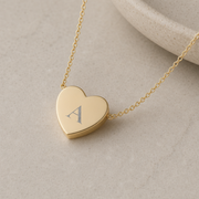 Heart Initial Pendant Necklace - Personalized One or Two Initial Necklace