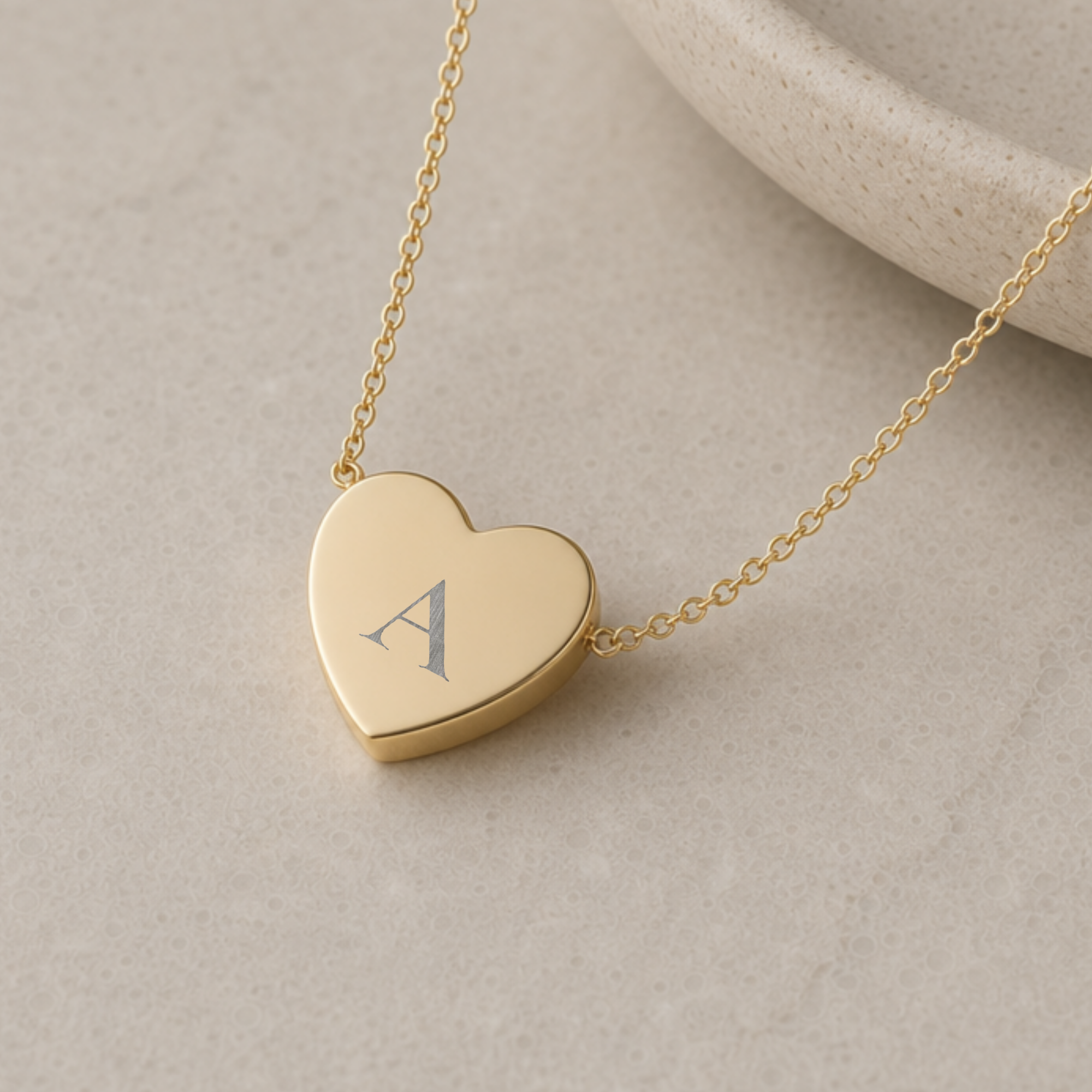 Heart Initial Pendant Necklace - Personalized One or Two Initial Necklace
