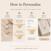 Heart Initial Pendant Necklace - Personalized One or Two Initial Necklace