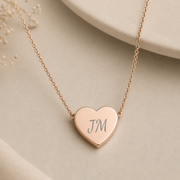 Heart Initial Pendant Necklace - Personalized One or Two Initial Necklace