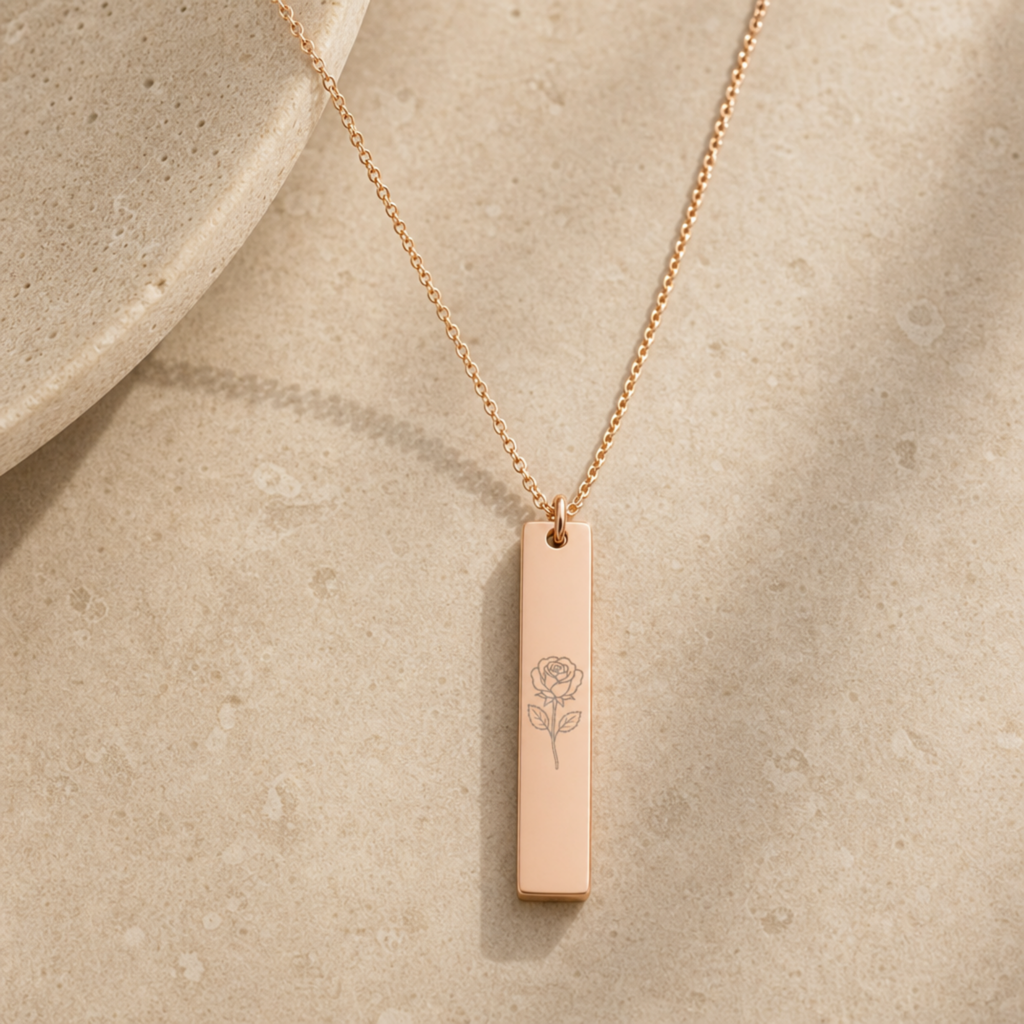 June Flower Necklace, June Rose Necklace, June Flower Charm
